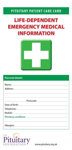 Pituitary Patient Care Card