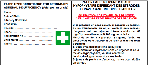 French language HC Awareness Card