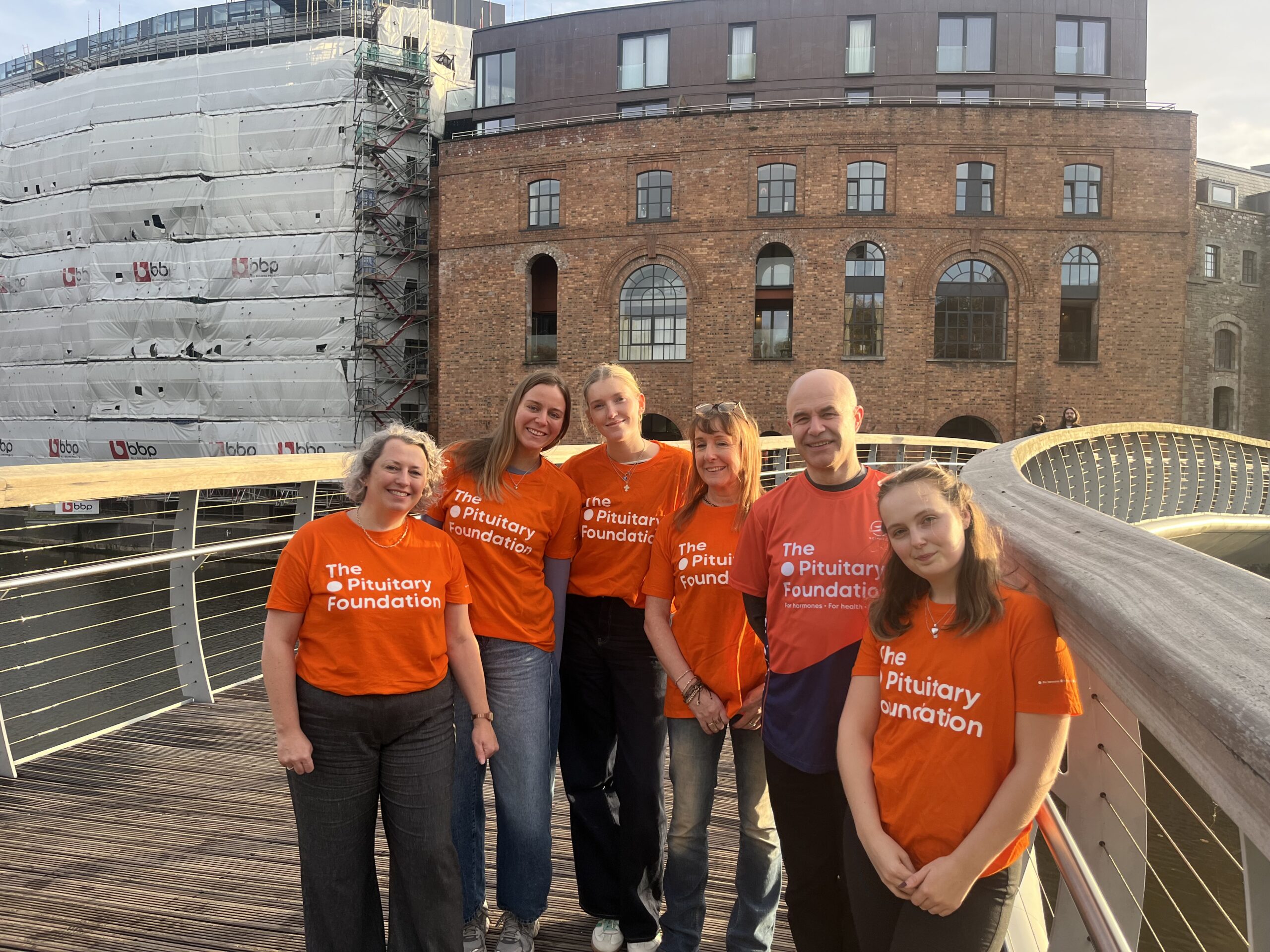 The Pituitary Foundation Team out for a walk in our orange t shirts
