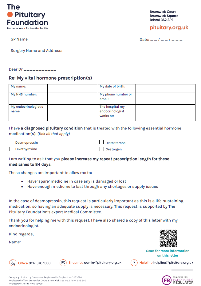 image of the hormone replacement prescriptions letter