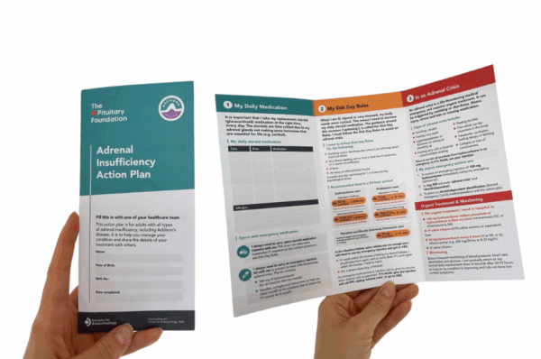 the front and inside of the action plan leaflet