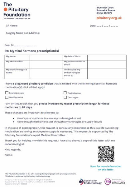 image of the hormone replacement prescriptions letter