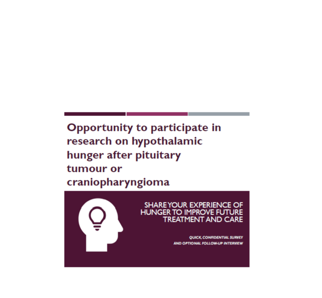 Opportunity to participate in research on hypothalamic hunger after pituitary or craniopharyngioma
