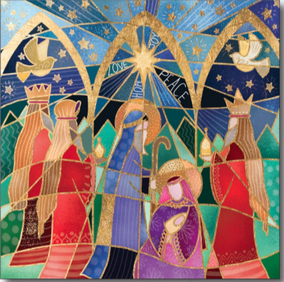 Nativity Mosaic Window Christmas card